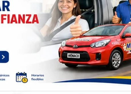 Auto rojo automático de Escuela de Manejo Mónaco San Borja